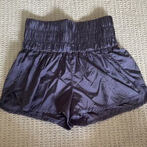 Free People Shiny Indigo High-Waist Shorts